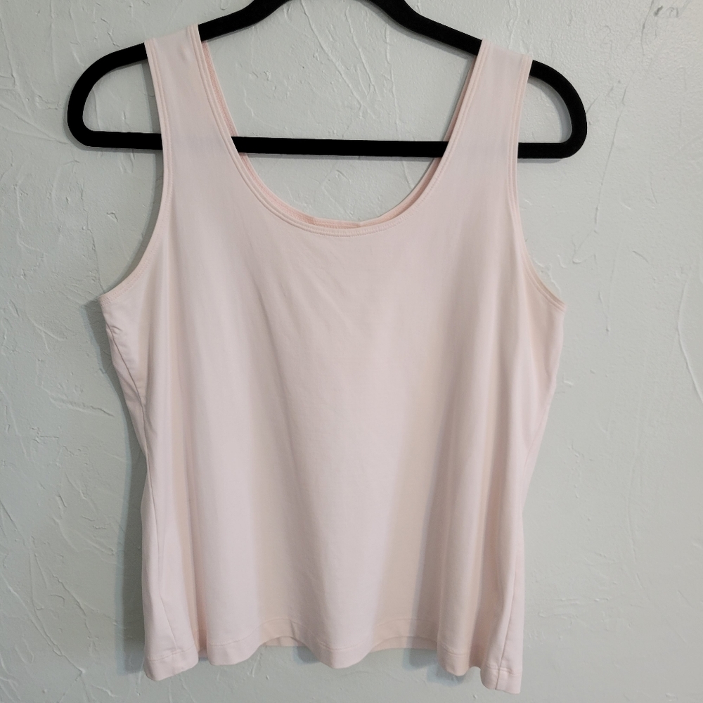 Chicos Cream Baby Light Pink Tank Wide Straps Nylon Spandex Chicos Size 2 US 12